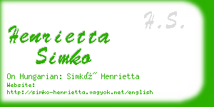 henrietta simko business card